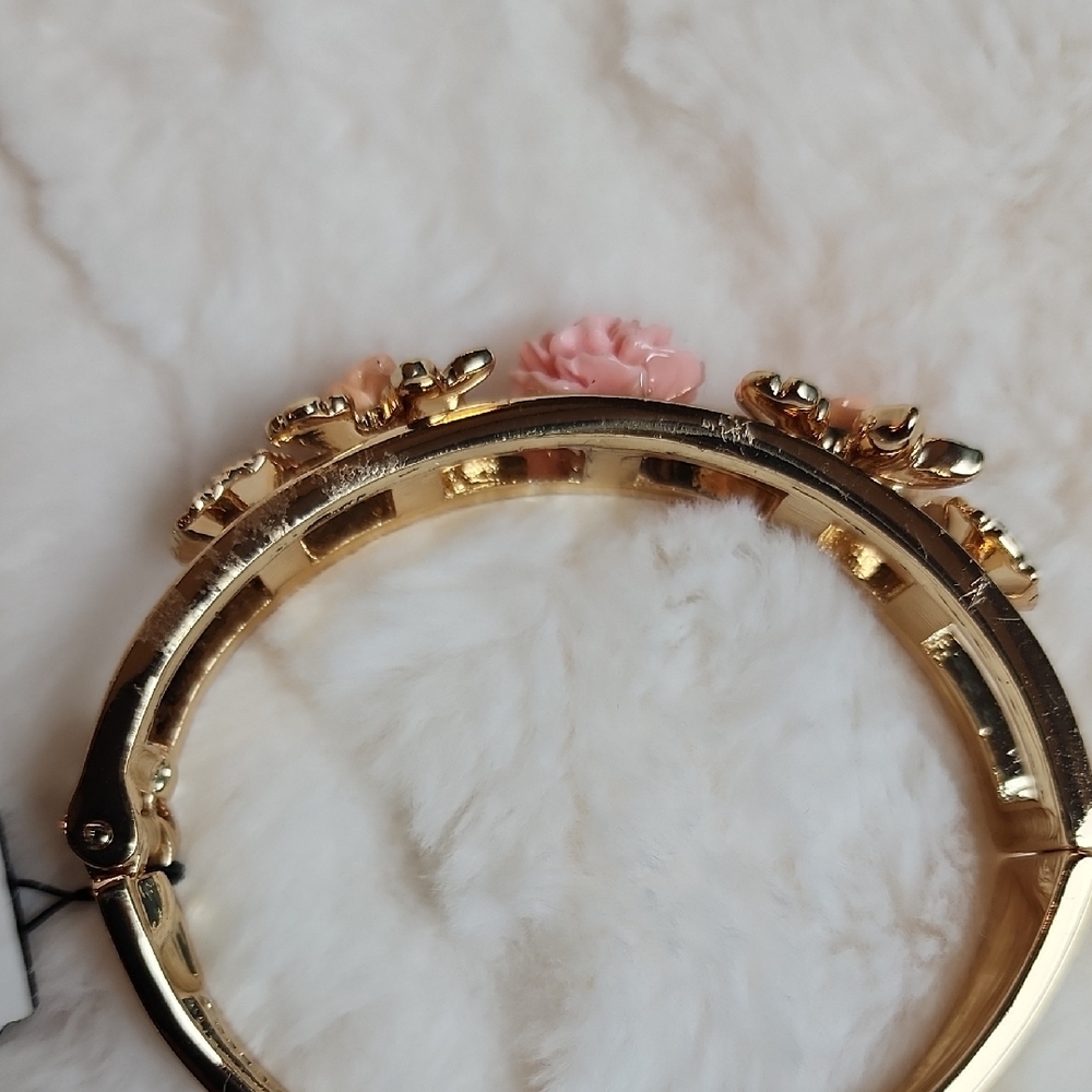 Guess Gold Bracelet with Pink Floral Accents - Picture 7 of 7